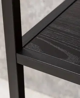 Regály a poličky LuxD Dizajnový regál Maille 114 cm čierny jaseň