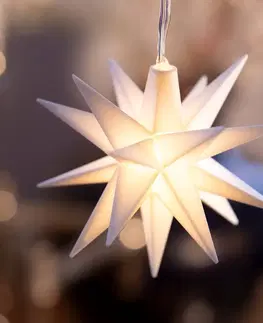 Vianočné svetelné hviezdy STERNTALER Malá LED hviezda, interiér, 18-cípa, batéria biela