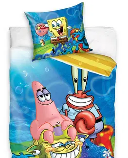 Detské Detské obliečky Sponge Bob, Patrick a pán Krabs