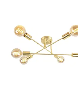 Stropne svietidla Smart Art Deco stropné svietidlo zlaté vrátane 6 WiFi G95 - Sydney