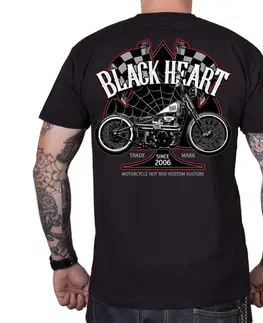 Pánske tričká Tričko BLACK HEART Chopper Race čierna - M