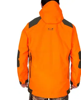bundy a vesty Poľovnícka odolná a nepremokavá bunda Supertrack 900 reflexná oranžová