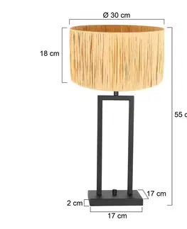 Stolové lampy Steinhauer Stolná lampa Stang 3704ZW, prírodné prútie