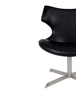Stoličky Norddan 20536 Dizajnová stolička Khloe, čierna koženka