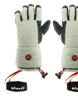 Zimné rukavice Vyhrievané rukavice v štýle shearling Glovii GS3 béžovo-čierna - M