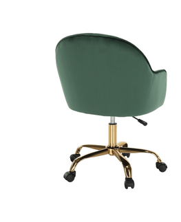 Kancelárske stoličky KONDELA Erol kancelárske kreslo zelená / zlatá