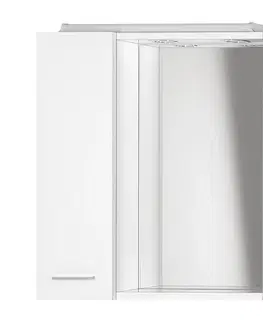 Kúpeľňový nábytok AQUALINE - ZOJA/KERAMIA FRESH galérka s LED osvetlením, 60x60x14cm, ľavá, biela 45021