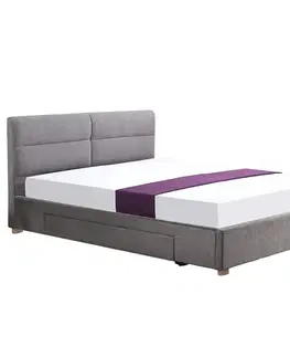 Dvojlôžkové postele Posteľ Merida 160 svetlo sivá/prírodné