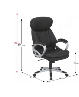 Kancelárske stoličky KONDELA Rotar kancelárske kreslo s podrúčkami čierna / strieborná