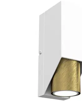 Svietidlá  Nástenné svietidlo WALL 1xGU10/8W/230V biela/mosadz 