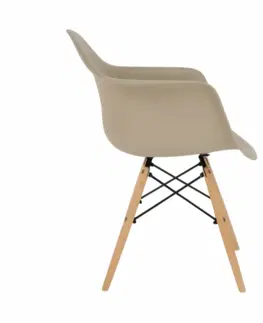 Stoličky Kreslo, capuccino/buk, DAMEN 2 NEW