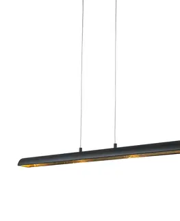 Zavesne lampy Závesné svietidlo čierne so zlatým interiérom vrátane LED - Balo 4