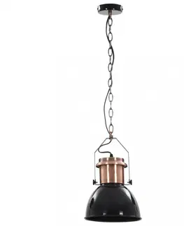 Osvetlenie Závesná lampa 2 ks kov Dekorhome Čierna