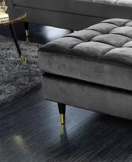 Dizajnové taburety LuxD Dizajnová taburetka Adan 80 cm sivý zamat