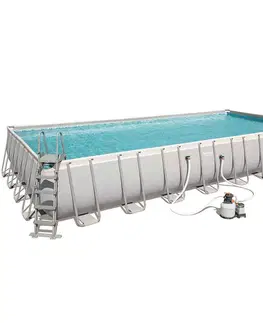 Bazény rámové Bazén obdĺžnikový s pískovou filtráciou 9,56x4,88x1,32 m 56623