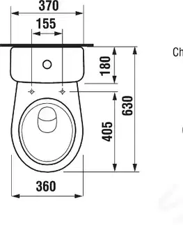 Kúpeľňa JIKA - Lyra plus Kombinačný klozet, 635mm x 770mm x 360mm, vodorovný odpad, biely - klozet, bočné napúšťanie H8263860002413