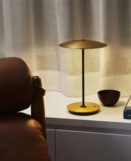 Stolové lampy Marset MARSET Ginger LED lampa hliník, mosadz/biela