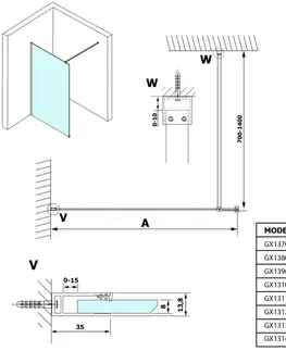 Sprchové dvere GELCO - VARIO WHITE jednodielna sprchová zástena na inštaláciu k stene, dymové sklo, 1000  GX1310GX1015