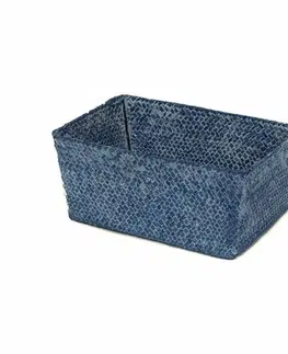 Úložné boxy Compactor Úložný košík Compactor KITO - ručne pletený, 30 x 20 x 13 cm, modrý " Jeans"