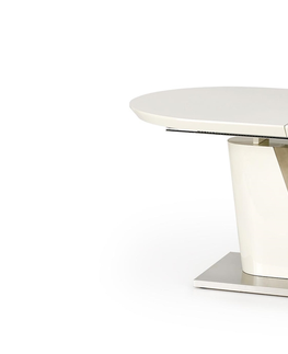 Jedálenské stoly HALMAR Iberis rozkladací jedálenský stôl krémový lesk / sivý lesk
