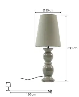 Lampy na nočný stolík Lucande Lucande Lyndorin stolová lampa, zelená