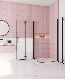 Sprchovacie kúty H K - Sprchovací kút MELODY BLACK R1170, 110x70 cm so zalamovacími dverami SE-MELODYBLACKR1170