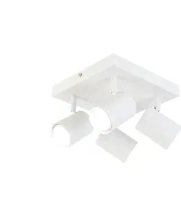Bodove svetla Inteligentné stropné svietidlo biele štvorcové vrátane 4 ks Wifi GU10 - Jeana
