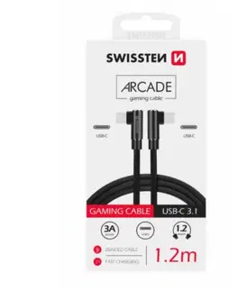 Dáta príslušenstvo Dátový kábel Swissten USB-C/USB-C textilný s podporou rýchlonabíjania, čierny 71528800