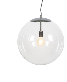 Zavesne lampy Škandinávska závesná lampa chróm s čírym sklom - Ball 50