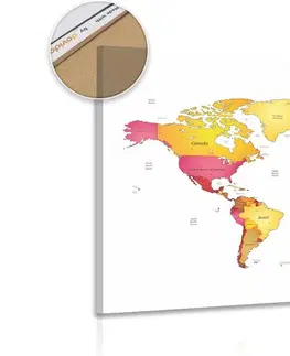 Obrazy na korku Obraz na korku mapa sveta vo farbách