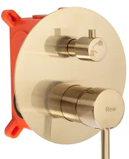 Kúpeľňové batérie REA REA - Podomietkový sprchový set Lung zlatá kartáčovaná + BOX REA-P4160