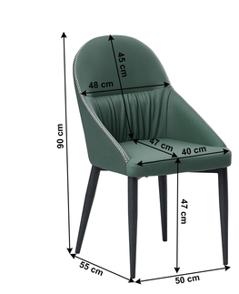 Jedálenské stoličky KONDELA Kalina jedálenské kreslo zelená / čierna