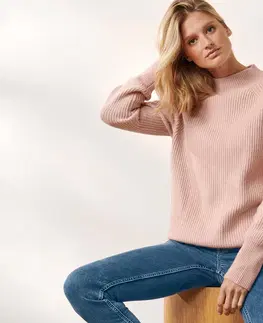 Shirts & Tops Pletený pulóver so stojačikom, ružový
