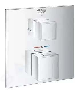 Kúpeľňové batérie GROHE - Grohtherm Cube Termostatická batéria pod omietku na 2 spotrebiče, chróm 24154000