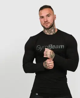 Tričká GymBeam T-shirt Long Sleeve Leisure Black  XL