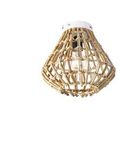 Stropne svietidla Vidiecke stropné svietidlo bambusové s bielou - Canna Diamond