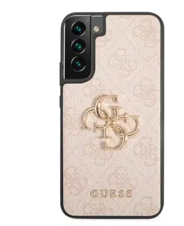 Puzdrá na mobilné telefóny Zadný kryt Guess PU 4G Metal Logo pre Samsung Galaxy S23, ružová 57983112878