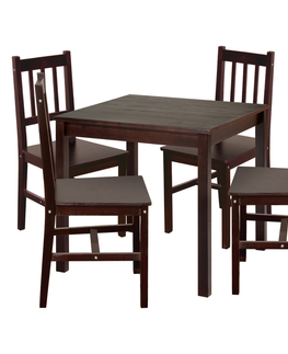 Jedálenské sety Jedálenský stôl 8842H tmavohnedý lak + 4 stoličky 869H tmavohnedý lak