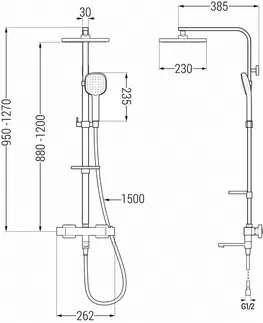 Sprchy a sprchové panely MEXEN/S - CQ33 vaňový stĺp s termostatickou batériou, chróm 779103395-00