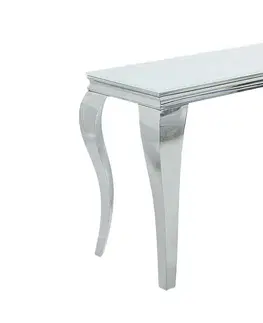 Konferenčné stolíky LuxD Dizajnová konzola Rococo 145cm biela / strieborná