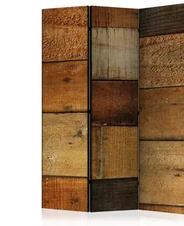 Paravány Paraván Wooden Textures Dekorhome 135x172 cm (3-dielny)