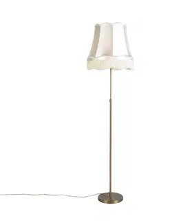 Stojace lampy Stojatá lampa bronzová s odtieňom Granny krémová 45 cm nastaviteľná - Parte