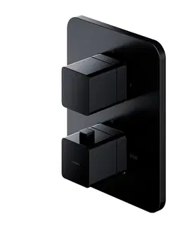 Kúpeľňové batérie OMNIRES - PARMA termostatická sprchová batéria podomietková čierna mat /BLM/ PM7436BL