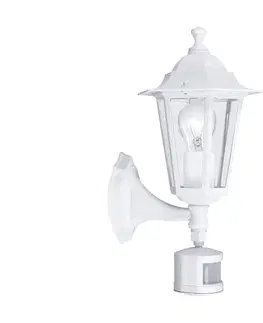 Záhradné lampy Eglo EGLO 22464 - Vonkajšie nástenné svietidlo s čidlom LATERNA 5 1xE27/60W 