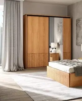 Spálňové zostavy FINEST moderná spálňa, dub karamel