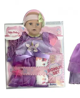 Hračky bábiky MAC TOYS - Fialové šaty s korunkou pre bábiku 40 - 43 cm