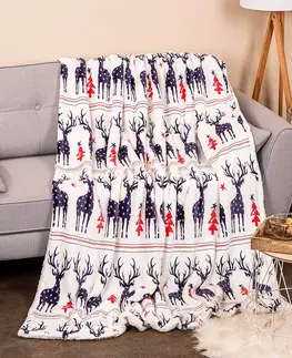 Prikrývky na spanie 4Home Vianočná baránková deka Deer, 150 x 200 cm