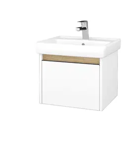 Kúpeľňový nábytok Dreja - Kúpeľňová skrinka BONO SZZ 55 (umývadlo Q) - N01 Biela lesk / Úchytka T33 / N09 Biela mat 203146J