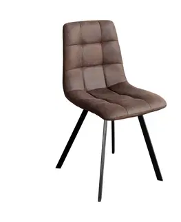 Jedálenské stoličky Jedálenská stolička BERGEN hnedé mikrovlákno