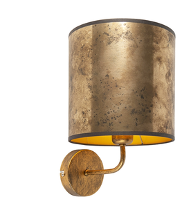 Nastenne lampy Vintage nástenné svietidlo zlaté s odtieňom bronzového zamatu - matné
